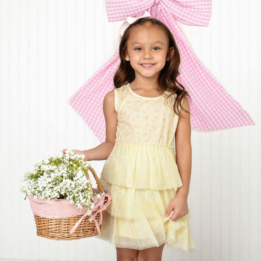 Lemon Floral Tank Tutu Dress