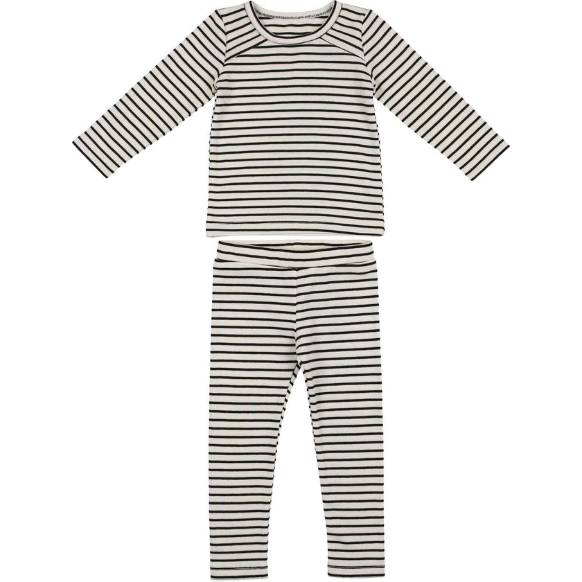 Directional Striped Raglan Sleeve Top & Pant Set