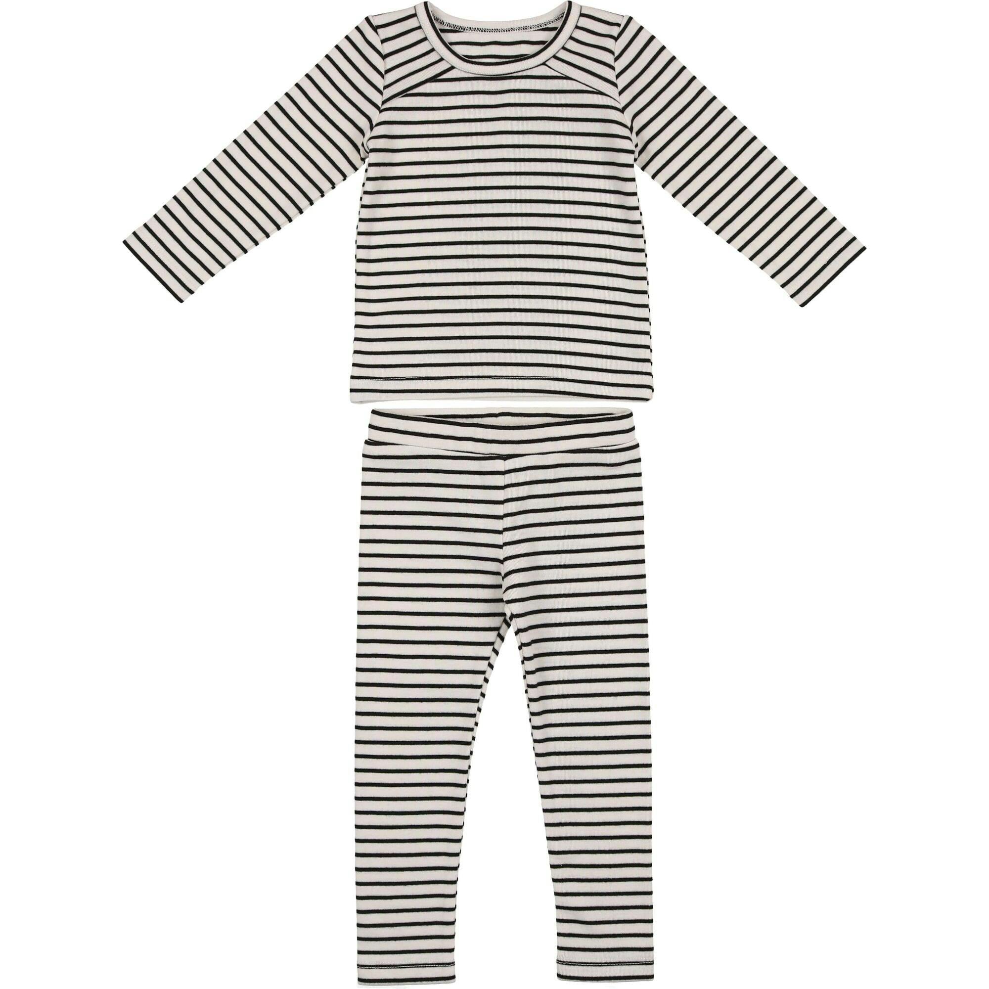 Directional Striped Raglan Sleeve Top & Pant Set