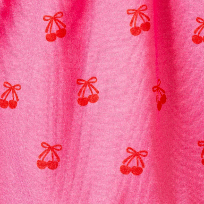 Short Sleeve Pink Pajama Set | Cherry Heart