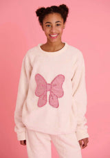 Women's Big Bow Crystal Fuzzy Set