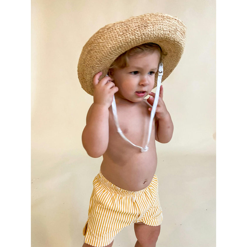 Canary Stripe Mini Boardshort