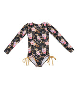 Long Sleeve One Piece Swimsuit with Side Ties