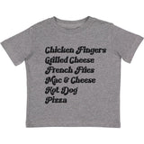 Kids Menu Crew Neck Tee, Prints