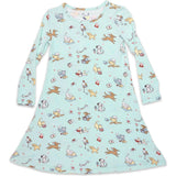 Valentines Pups Bamboo Girls' Long Sleeve Dress