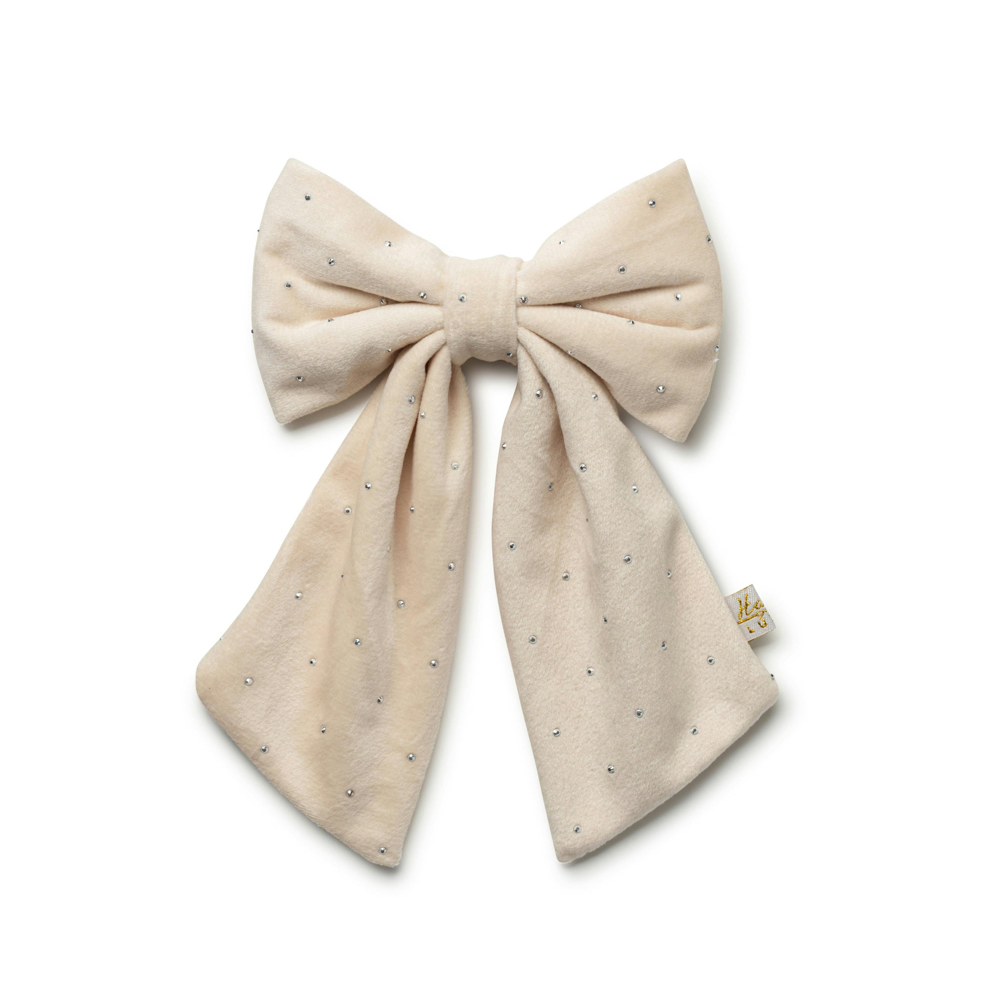 Halo Luxe Vivienne Studded Velvet Medium Hair Clip - Ivory