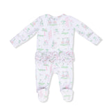 Pretty Golf - 2 Way Ruffle Back Zipper Footie & Bandana Bib Set