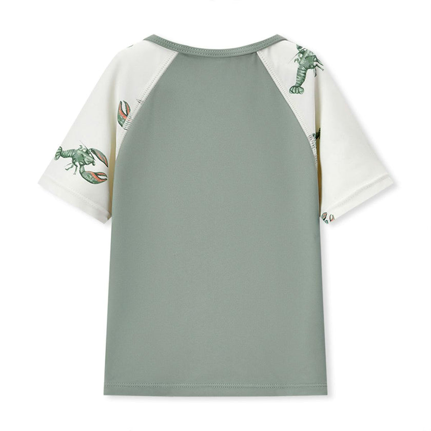 Mint Lobster Zipper Top & Swim Trunks