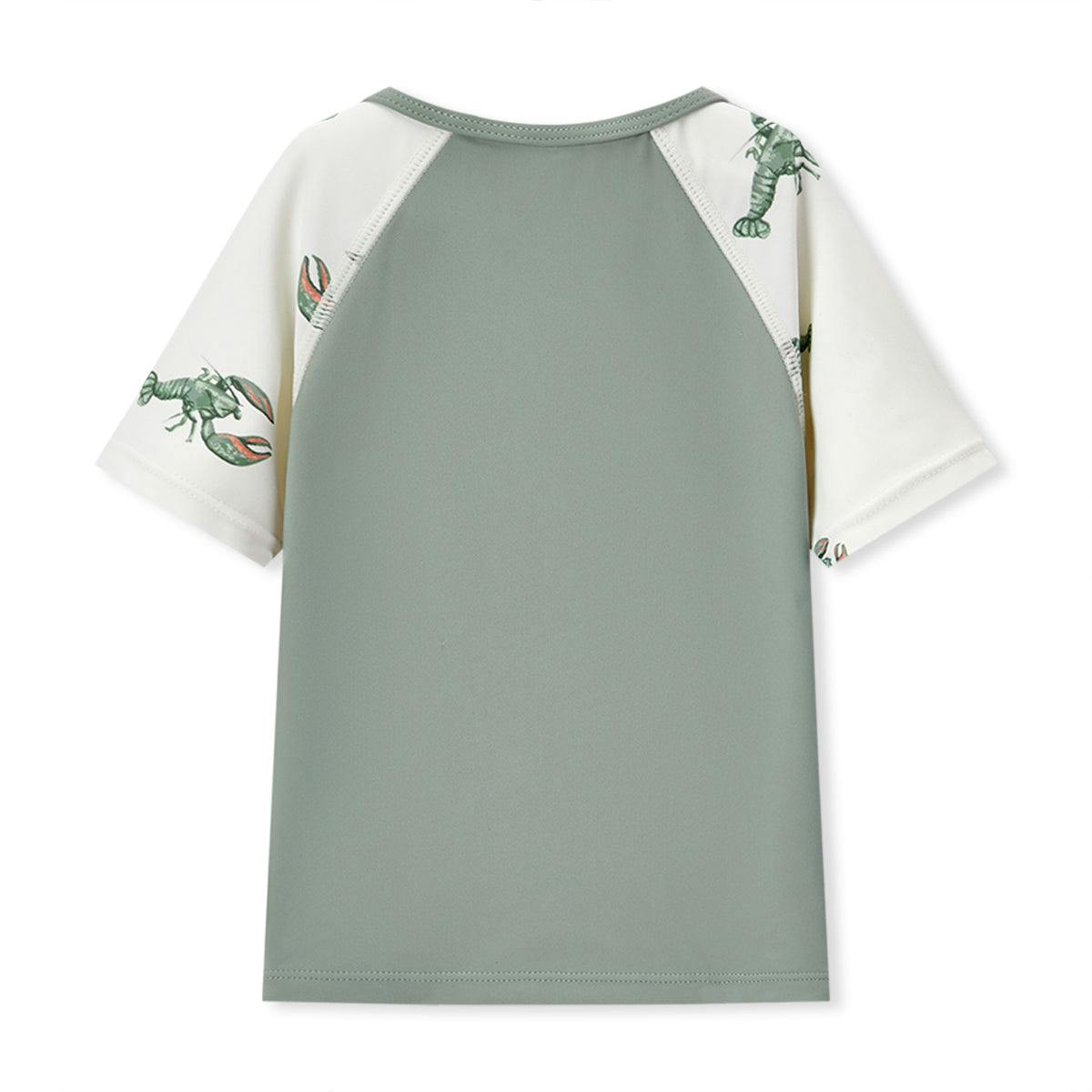 Mint Lobster Zipper Top & Swim Trunks