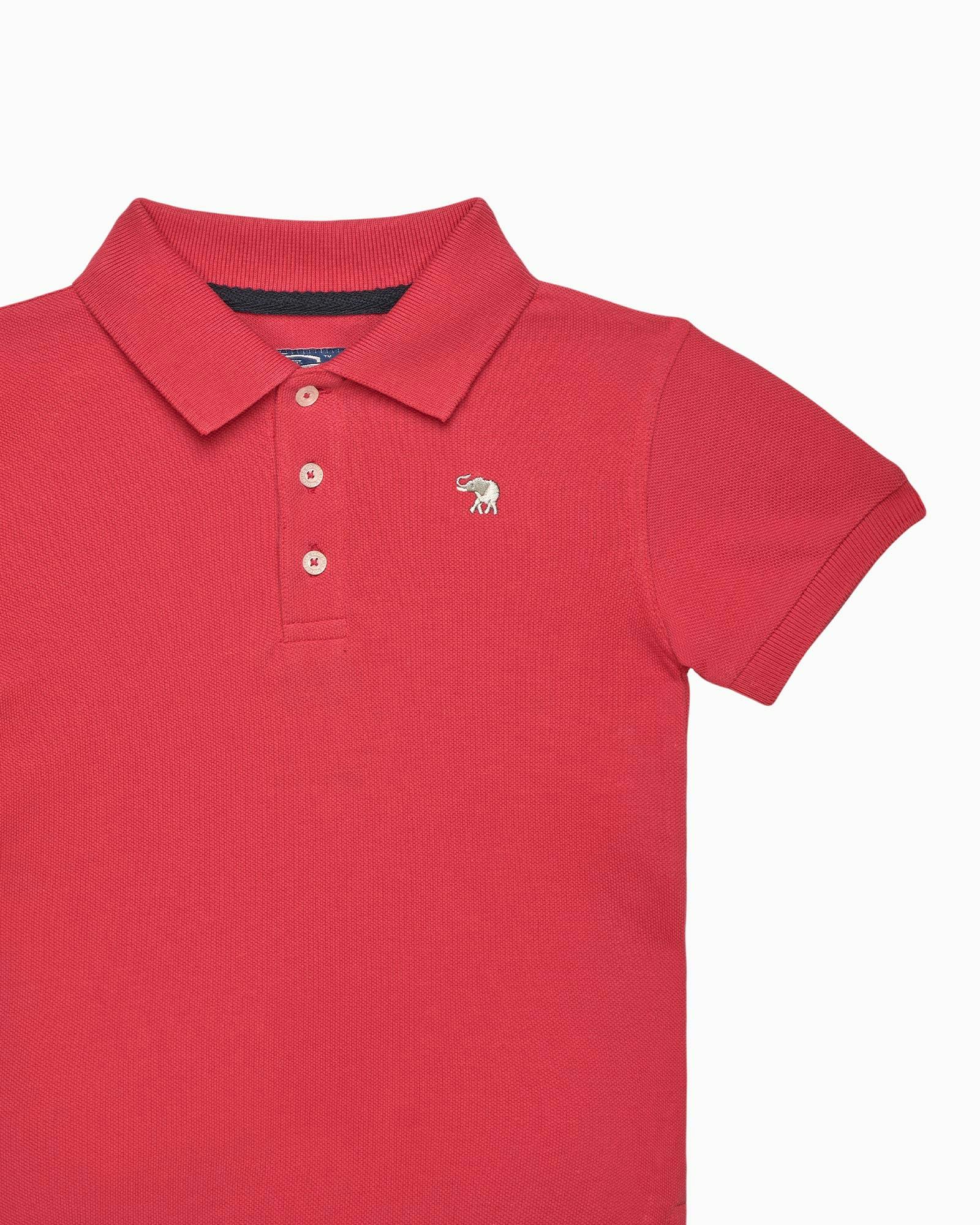 Harry Piqué Polo in Red