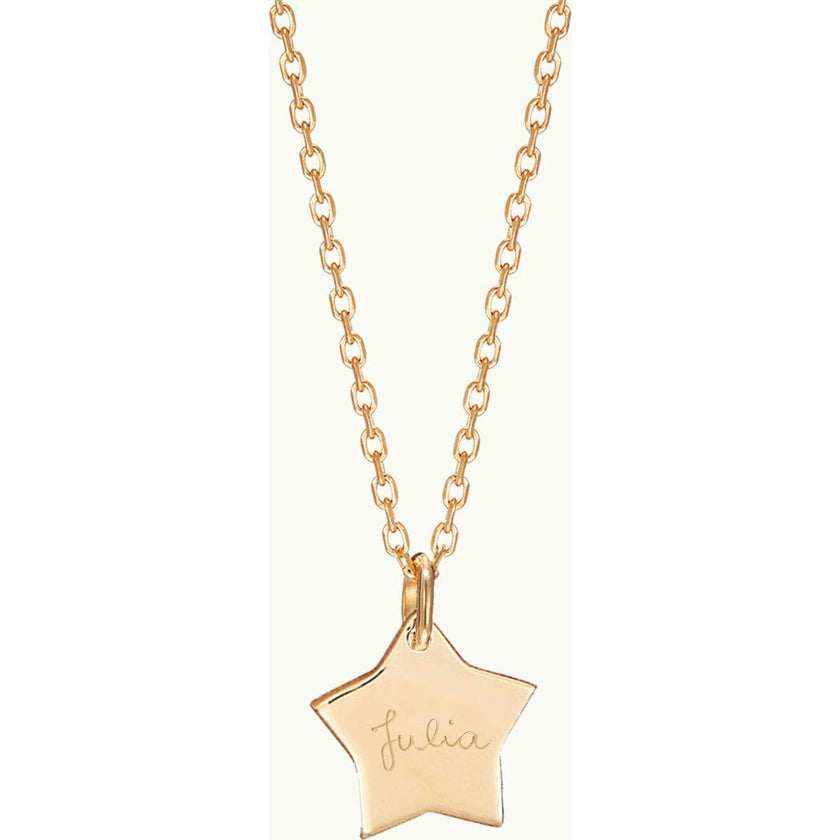Personalized Star Necklace, 14k Gold Plated