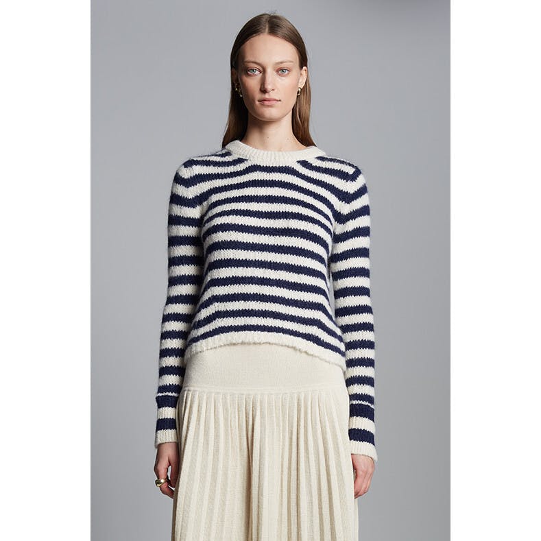 AVA STRIPE SWEATER | IVORY + NAVY