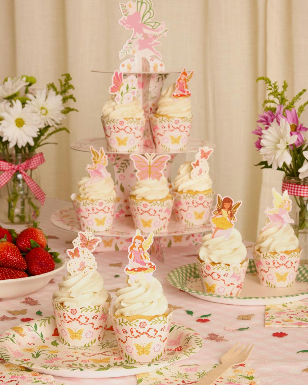 Garden Fairy Toppers - 24 sets of liners + toppers