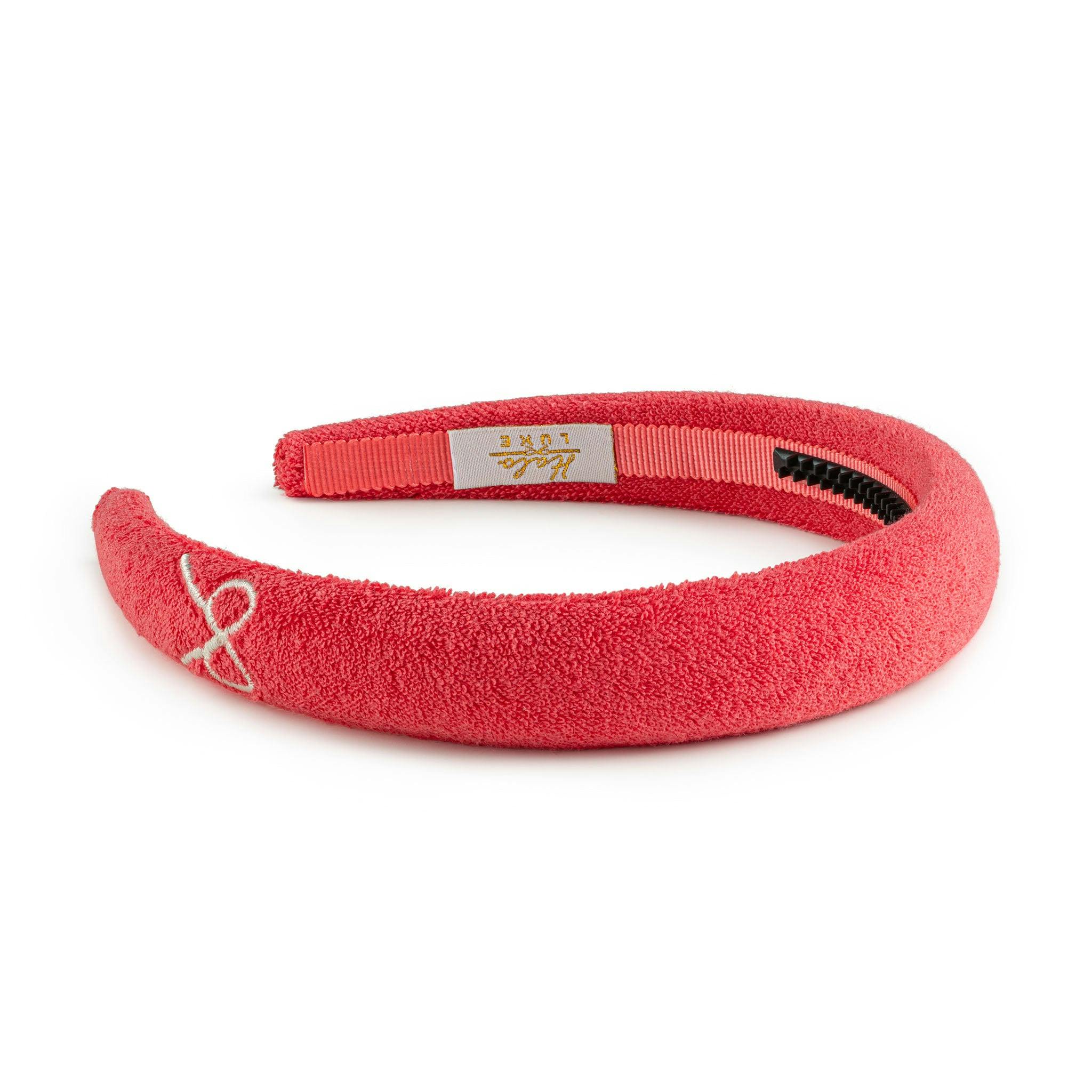Halo Luxe Signature Terry Logo Headband - Strawberry