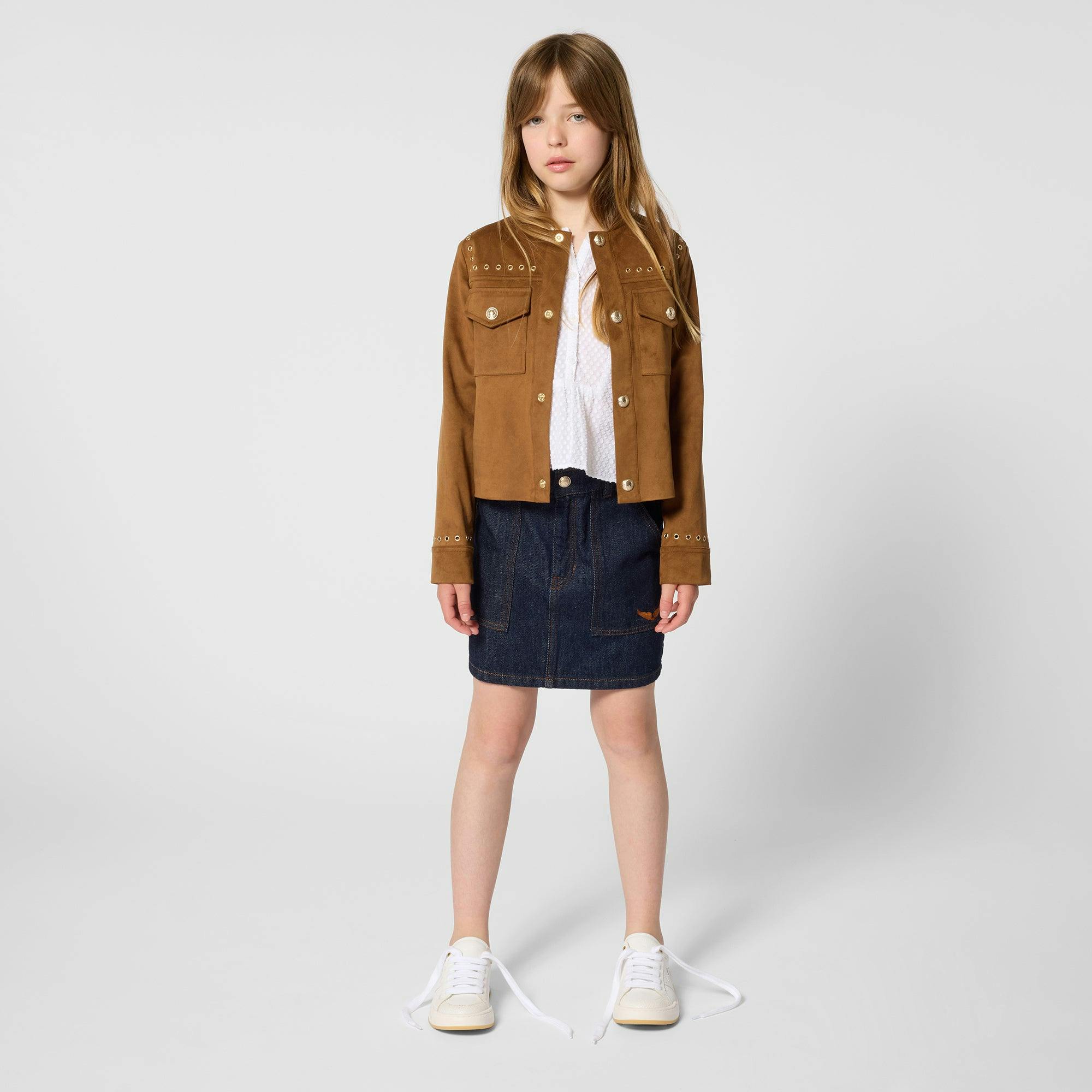 ZADIG & VOLTAIRE Faux Suede Cowgirl Jacket - Nuthatch