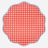 Red Gingham Dinner Plates