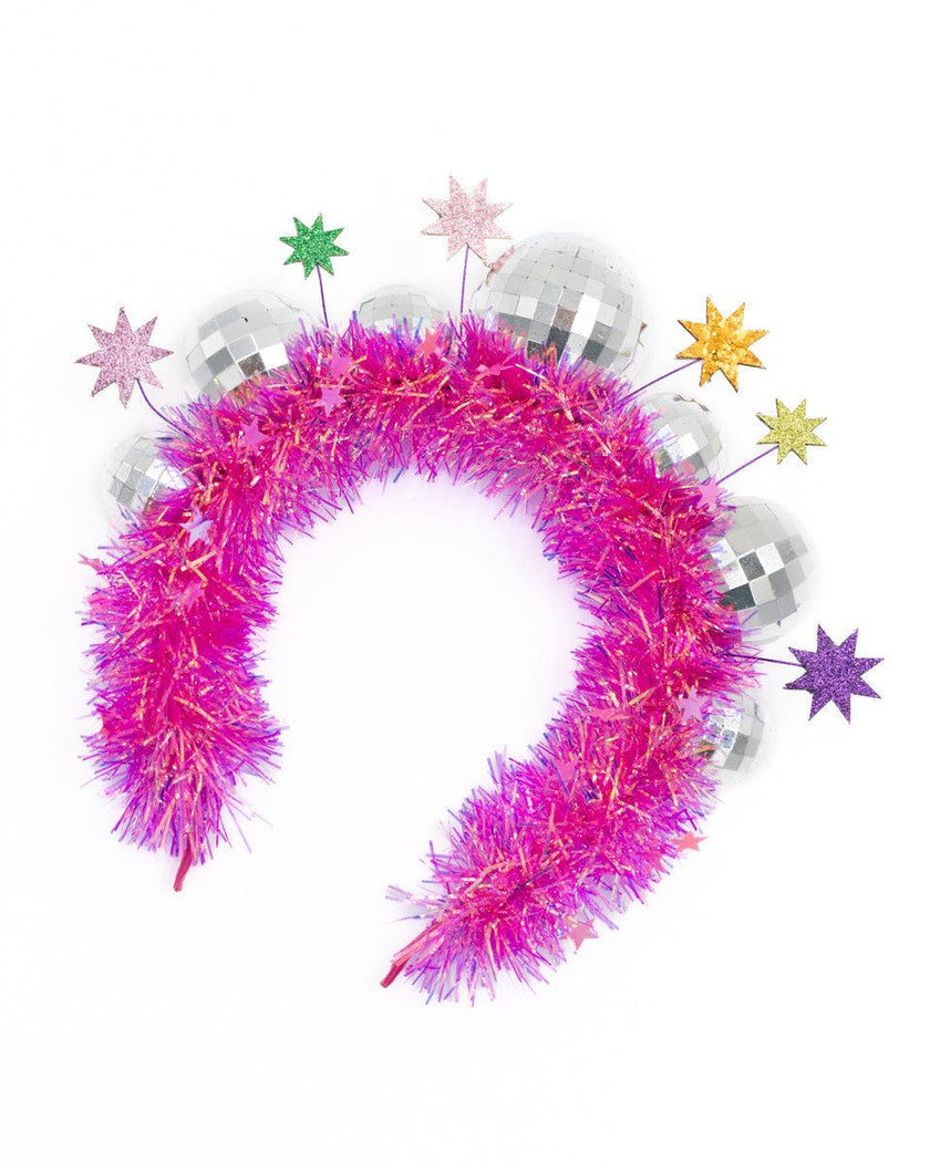 Pink Disco Ball Party Novelty Headband