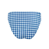 women's navy picnic gingham mid rise bikini bottom