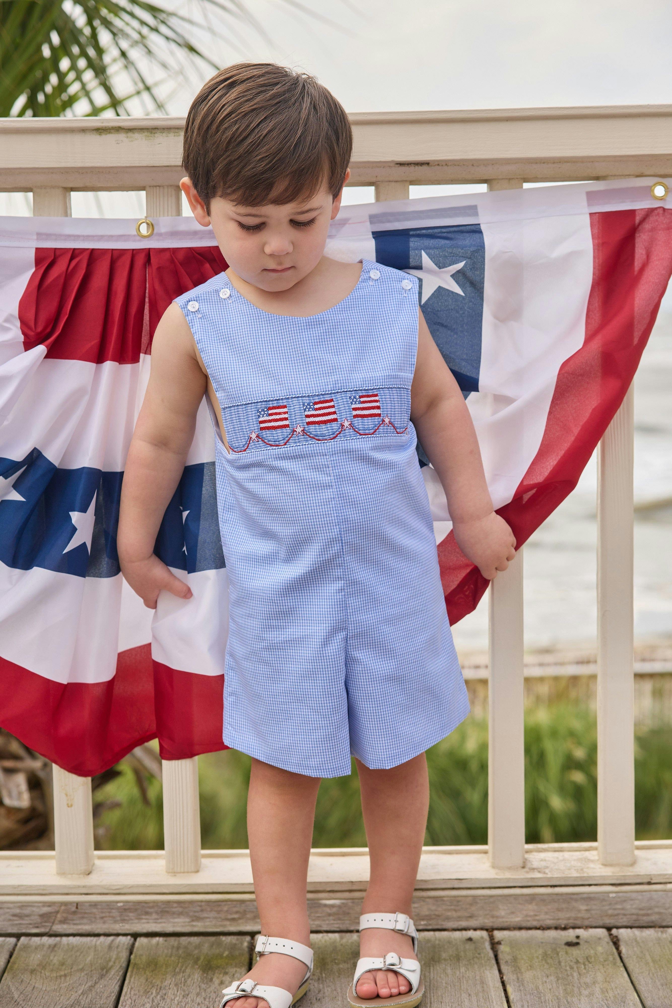 Smocked Shortall - Flags