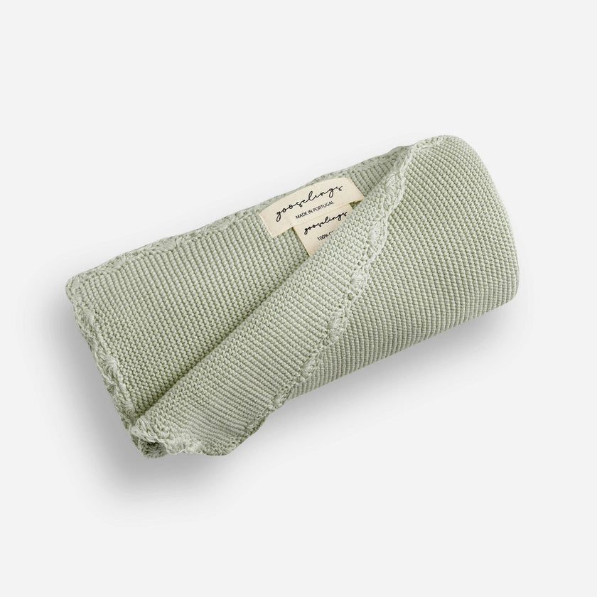 Cotton Knit Blanket, Green