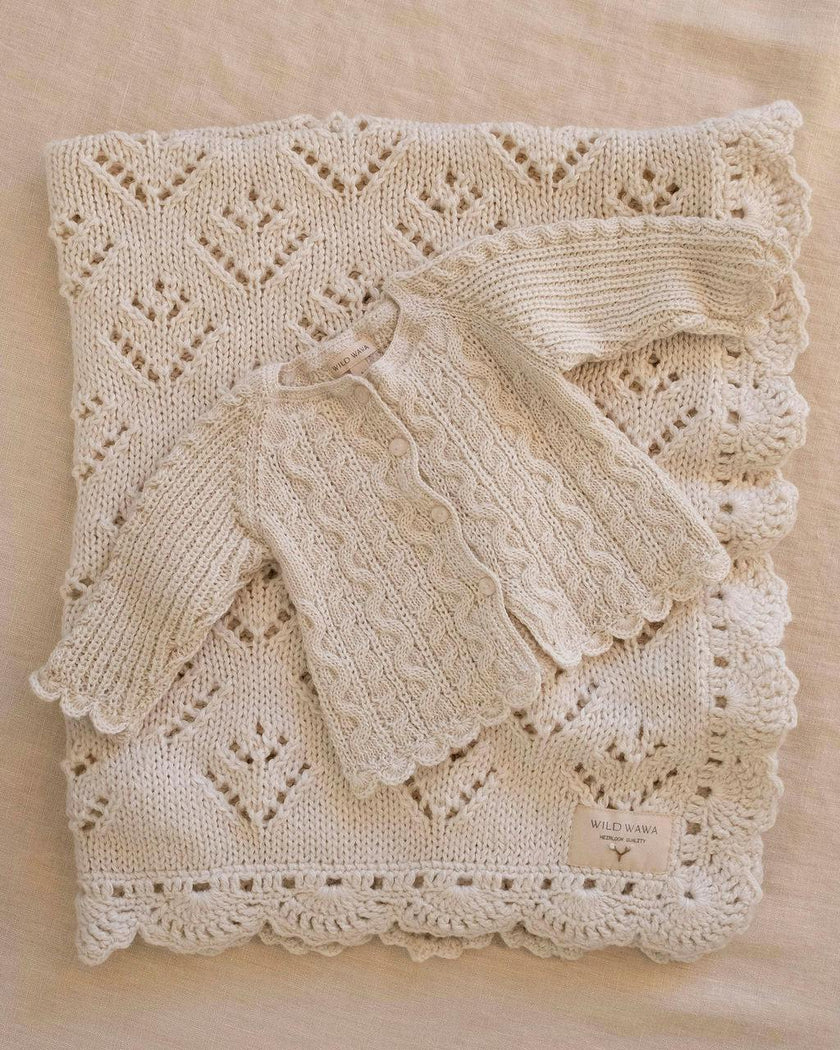 Royal Alpaca Knit Cardigan in Cream