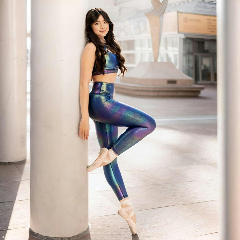 Ignite High-Waisted Leggings - Midnight Blue Shimmer