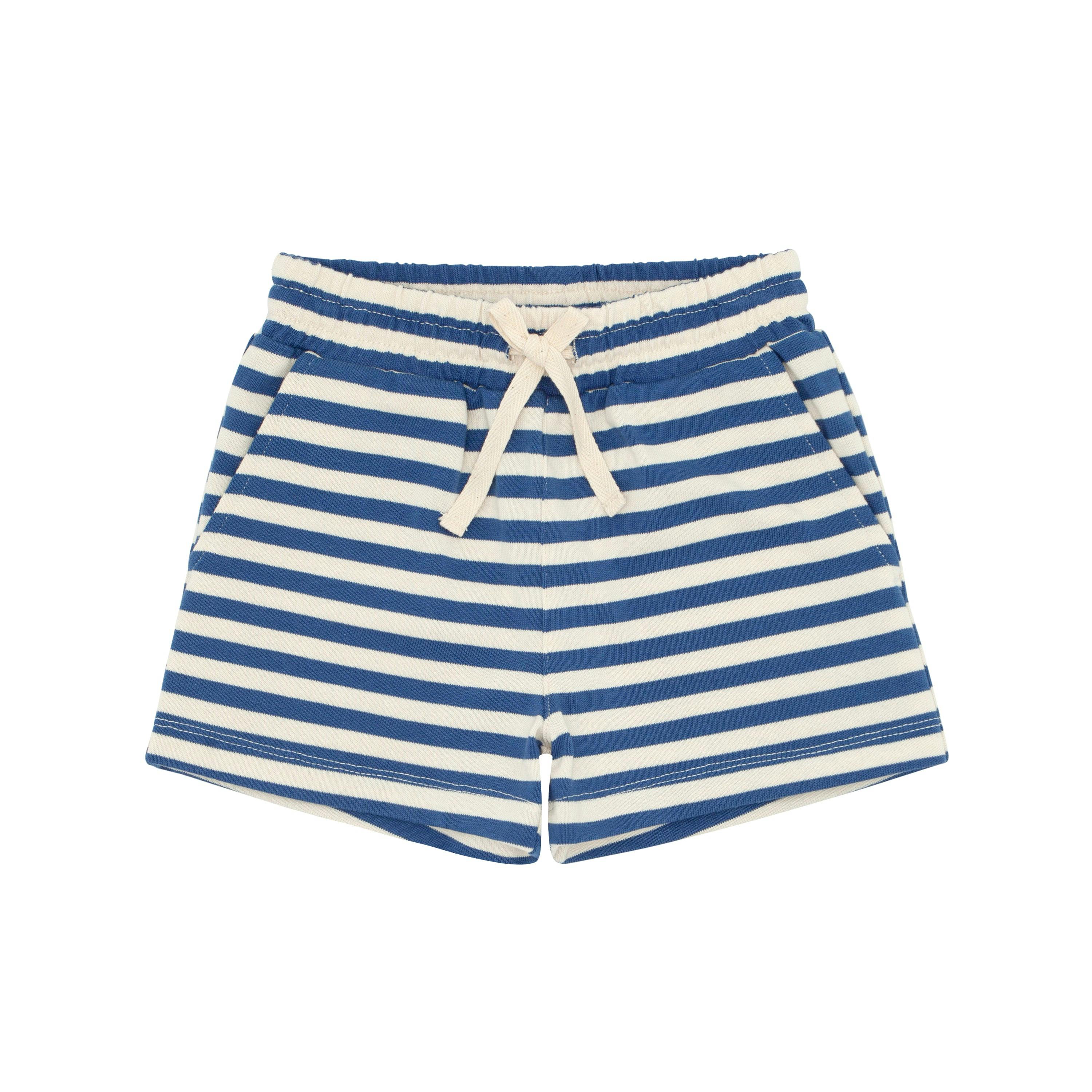 Stripe Above Knee Drawstring Shorts