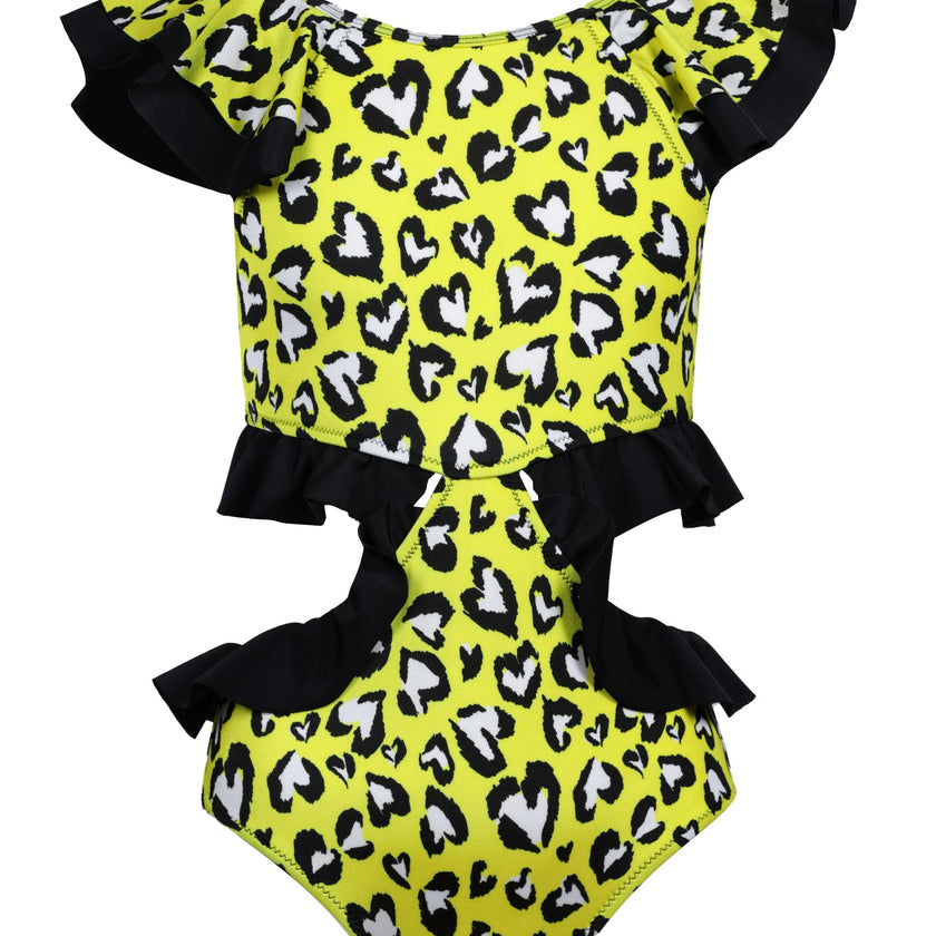 Rosette Short Sleeve One-Piece Swimsuit