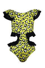 Rosette Short Sleeve One-Piece Swimsuit