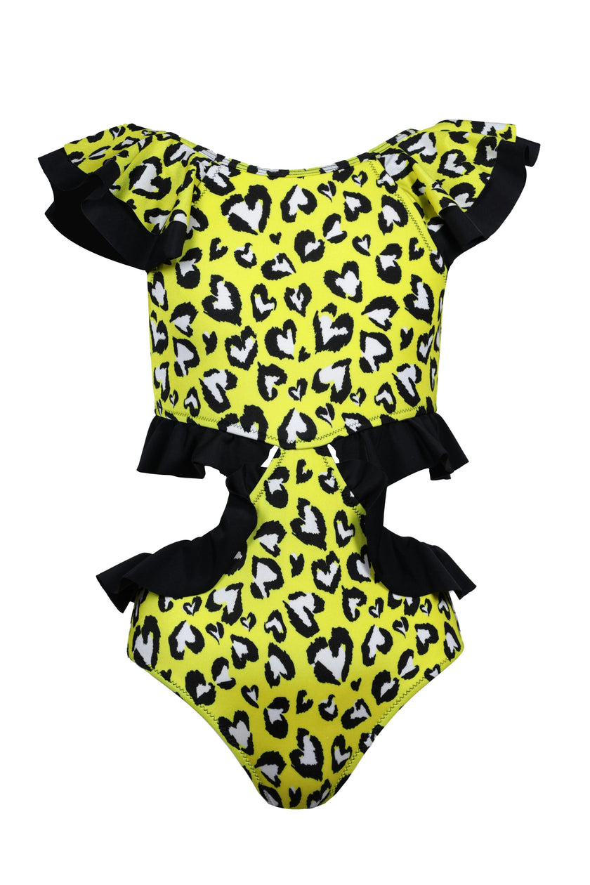 Rosette Short Sleeve One-Piece Swimsuit