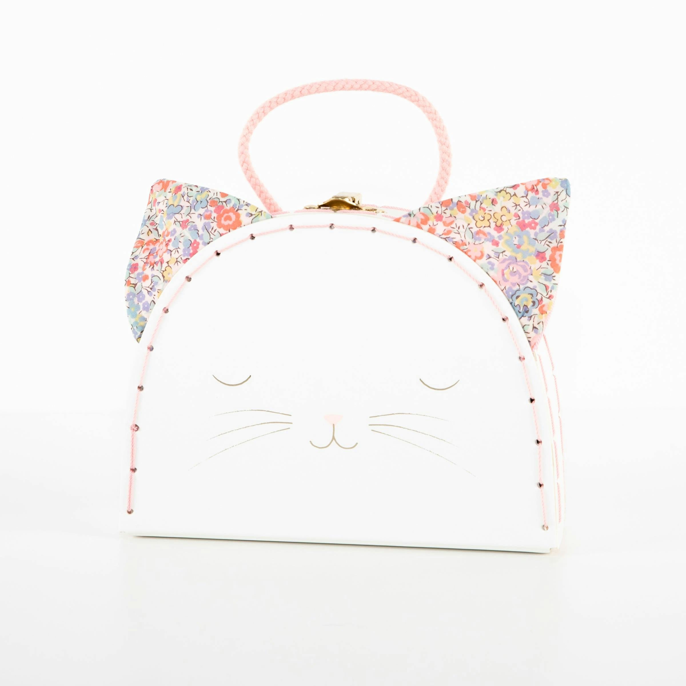 Floral Kitty Mini Suitcase Doll