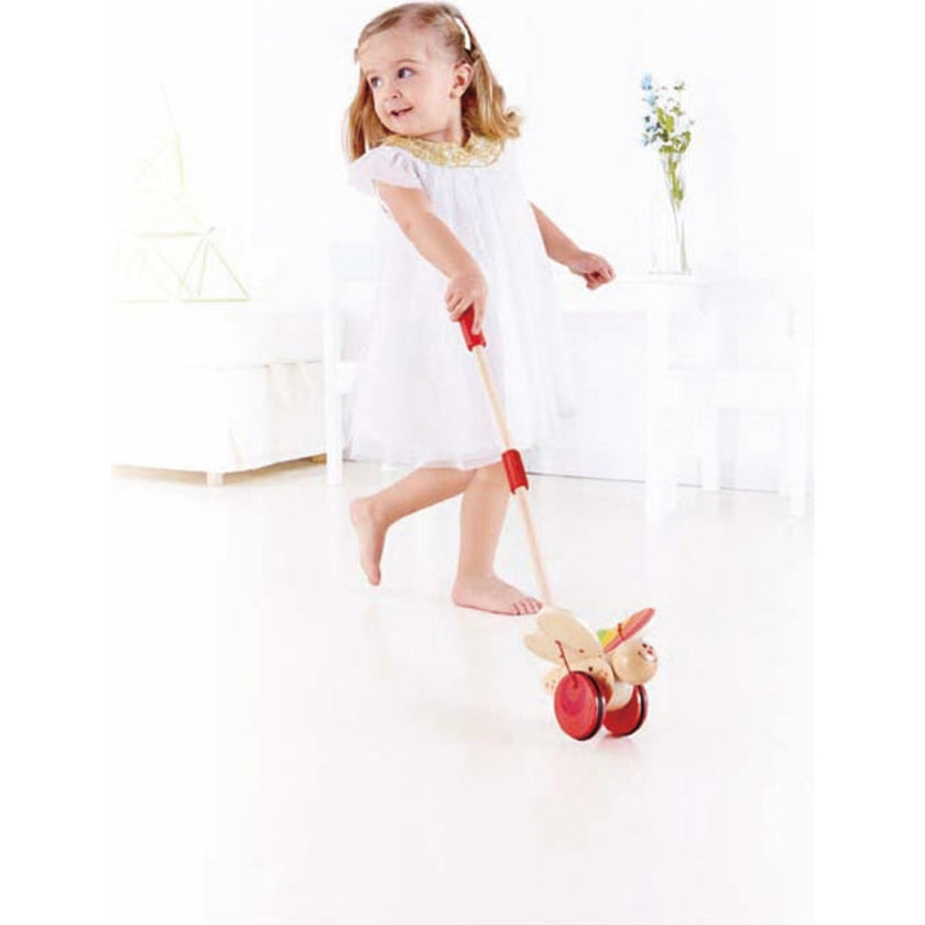 Wooden Push & Pull Walking Toy in Red