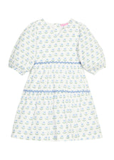 Madaket Dress - Blue Tulip Block Print