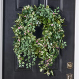 Wild Vines - Mixed Foliage, Peperomia Leaf & Wandering Dude All Season Greenery Front Door Wreath