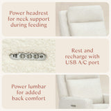 Babyletto Sigi Pro Power Recliner and Swivel Glider with Power Adjustable Headrest and Lumbar Support