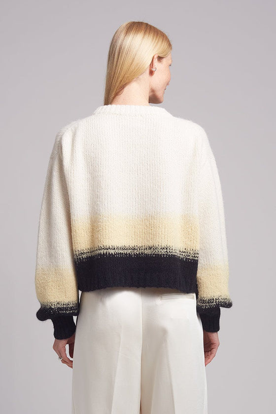 SONIA COLOR-BLOCK SWEATER | IVORY/BUTTER/BLACK