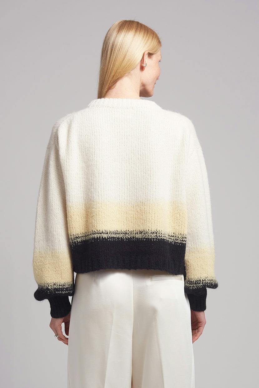 SONIA COLOR-BLOCK SWEATER | IVORY/BUTTER/BLACK