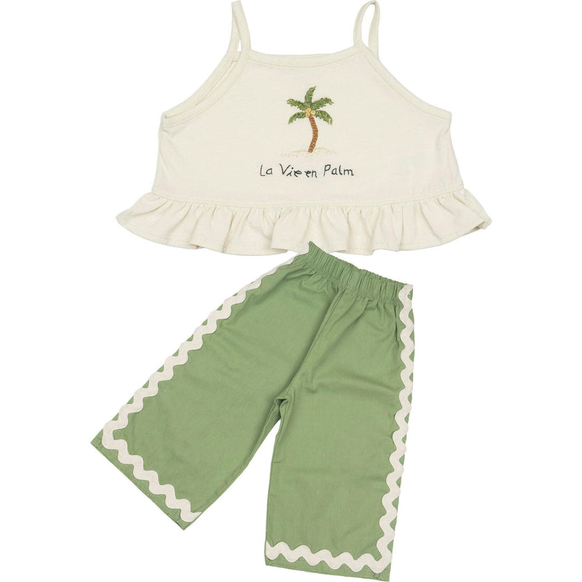 Wide-Leg Pant Set in La Vie en Palm