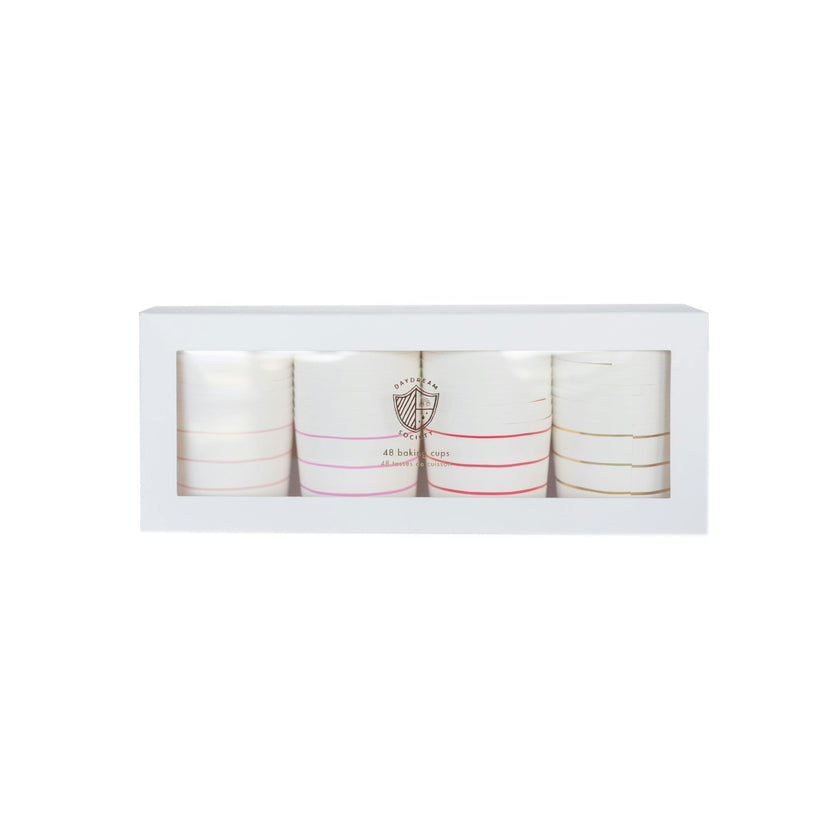 Warm Palette Frenchie Striped Baking Cups