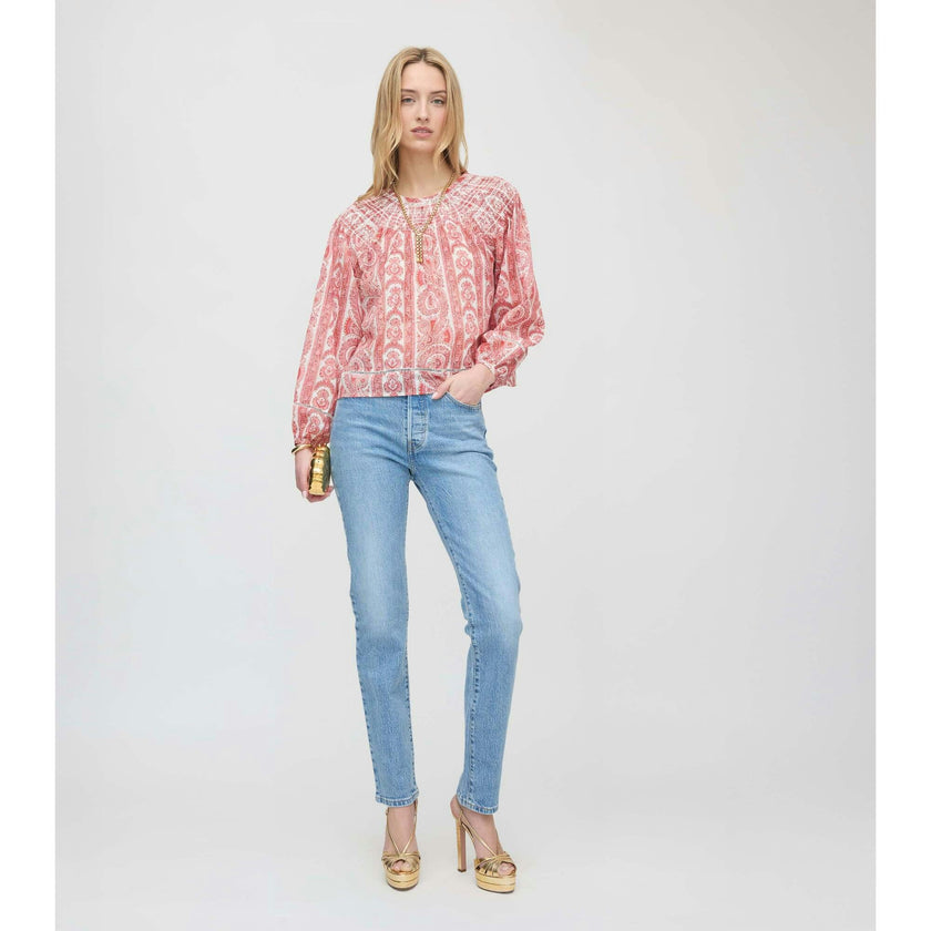 The Skye Top - Coral Corsica Paisley