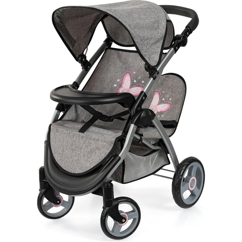 Bayer Design Dolls: Twin Star Stroller - Grey
