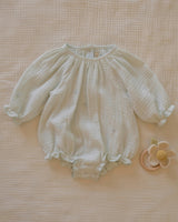 Gauze Romper in Embroidered Stars