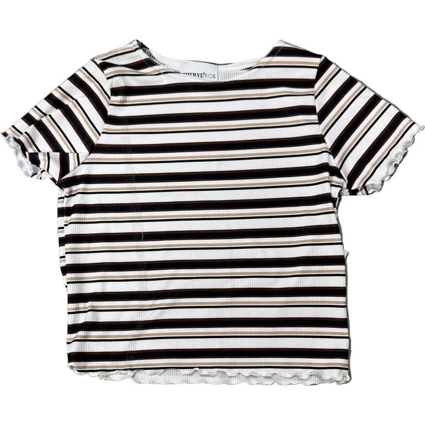 Girls Stripe Short Sleeve Top, Stripes