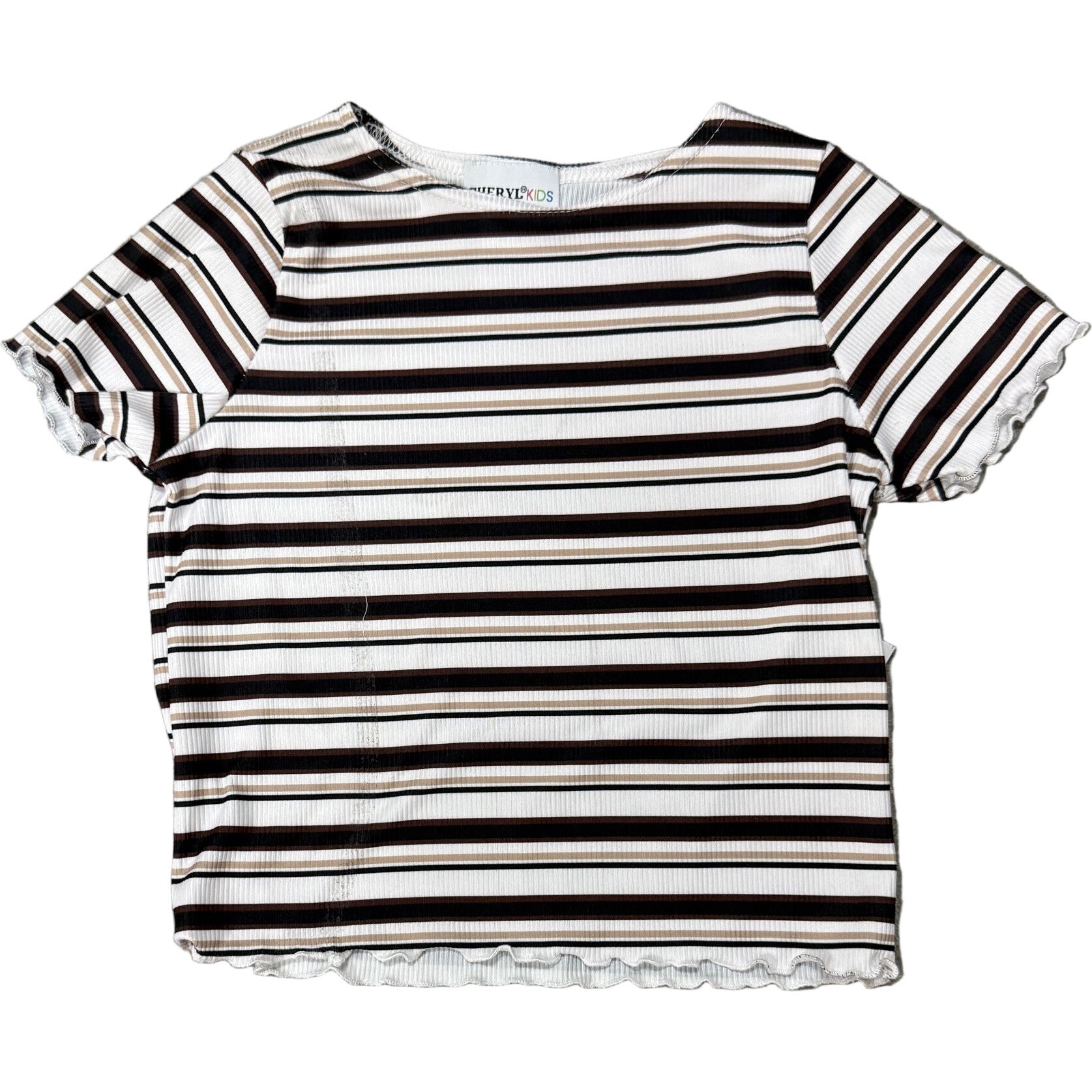 Girls Stripe Short Sleeve Top, Stripes