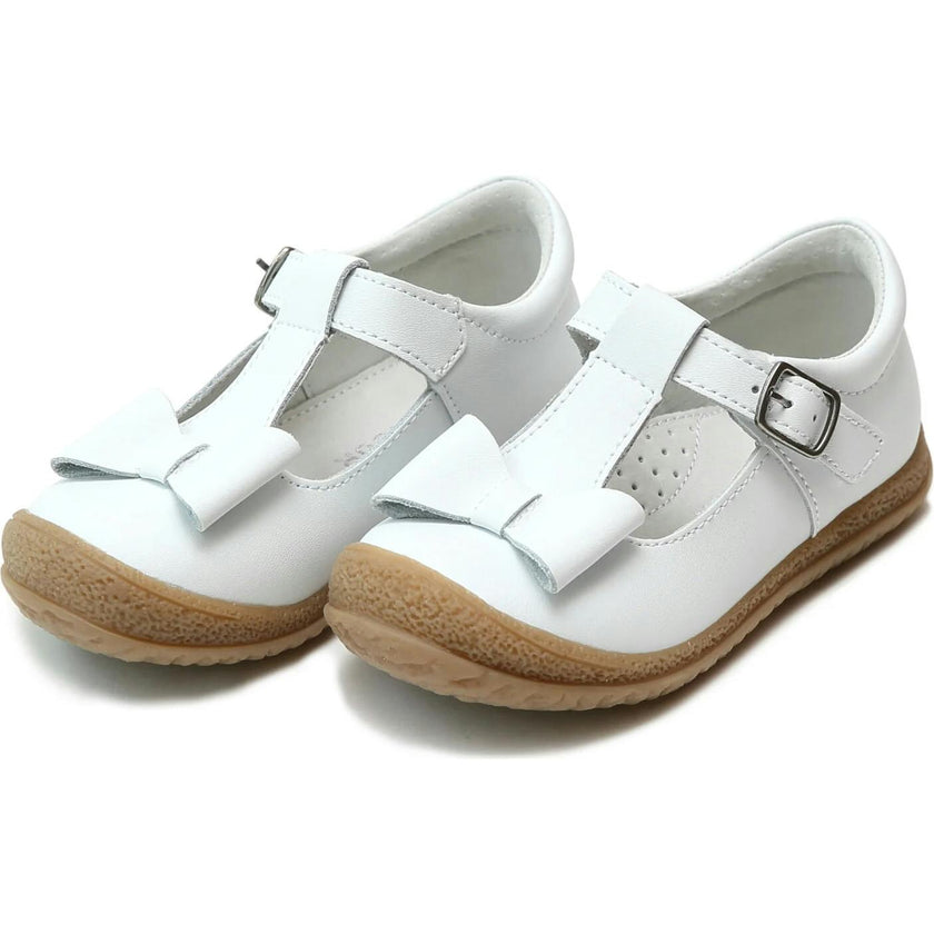 Emma Classic White Bow T-Strap Mary Jane