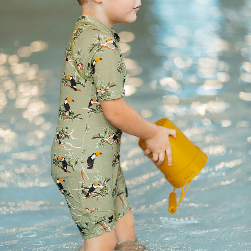 Zipper Shortall Swimsuit
