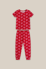 Mini Kali Pajama Set in Poinsettia Candy Canes
