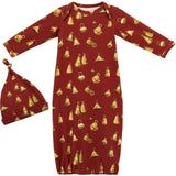 Vintage Bell Brushed Newborn Gown & Hat Set