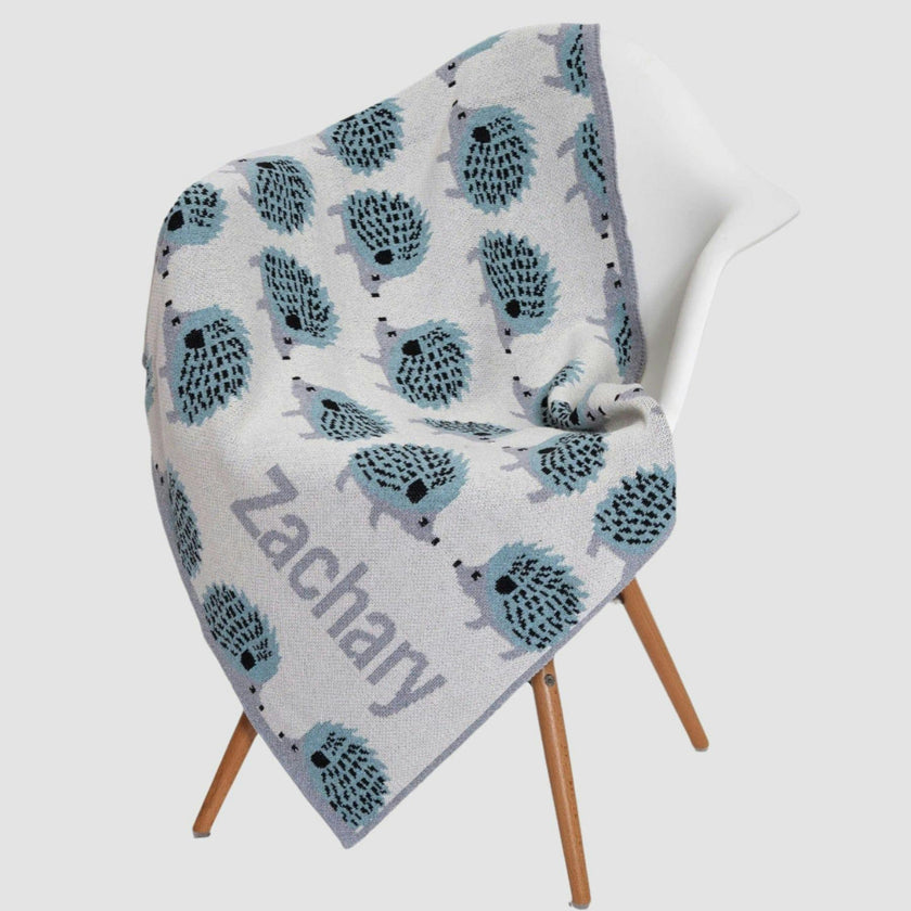 Monogrammed Baby Hedgehog Blanket