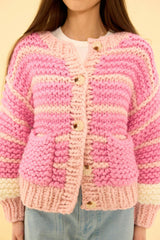 Bailey Cardigan in Pink Stripes